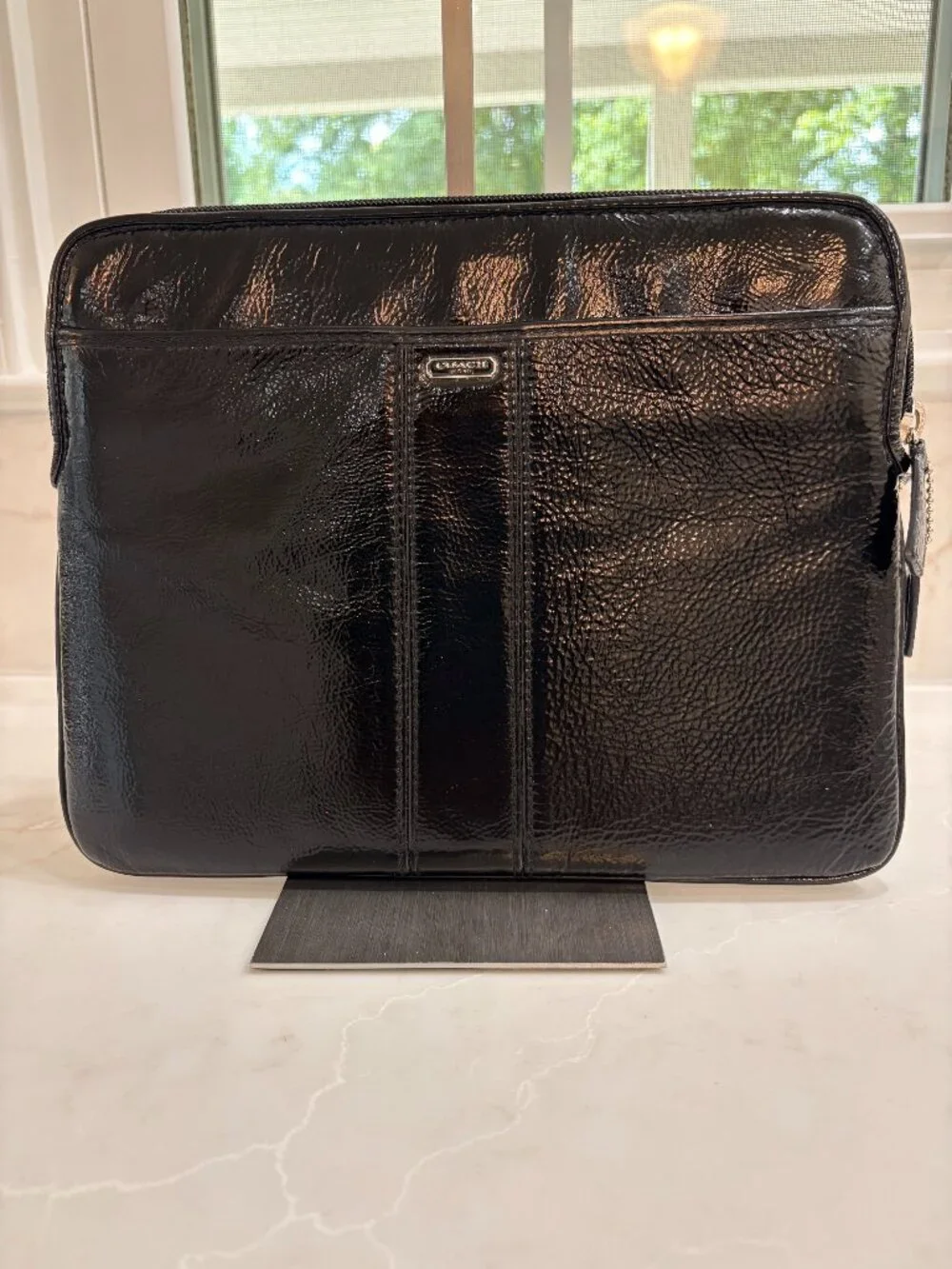 Coach Black Patent Leather IPad/Tablet Sleeve